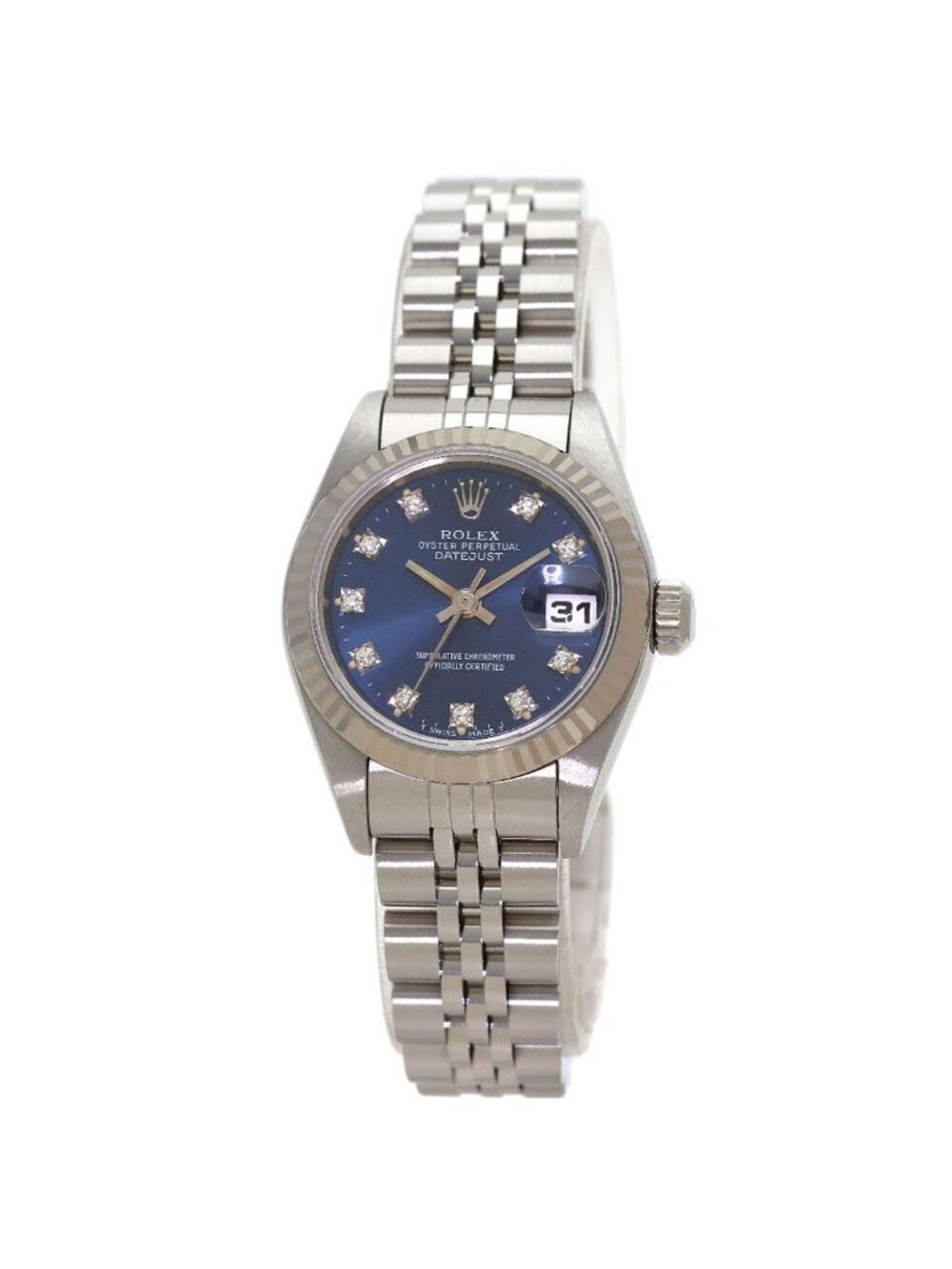 Rolex Datejust Diamond Watch SS 18k White Gold